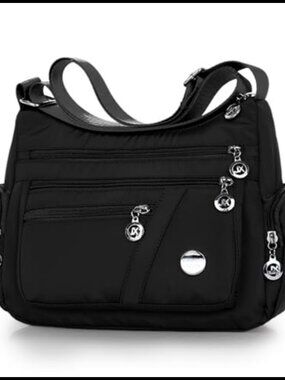 Nylon Crossbody Bag Water-resistant Zipper Multi-Pocket Lightweight Shoulder